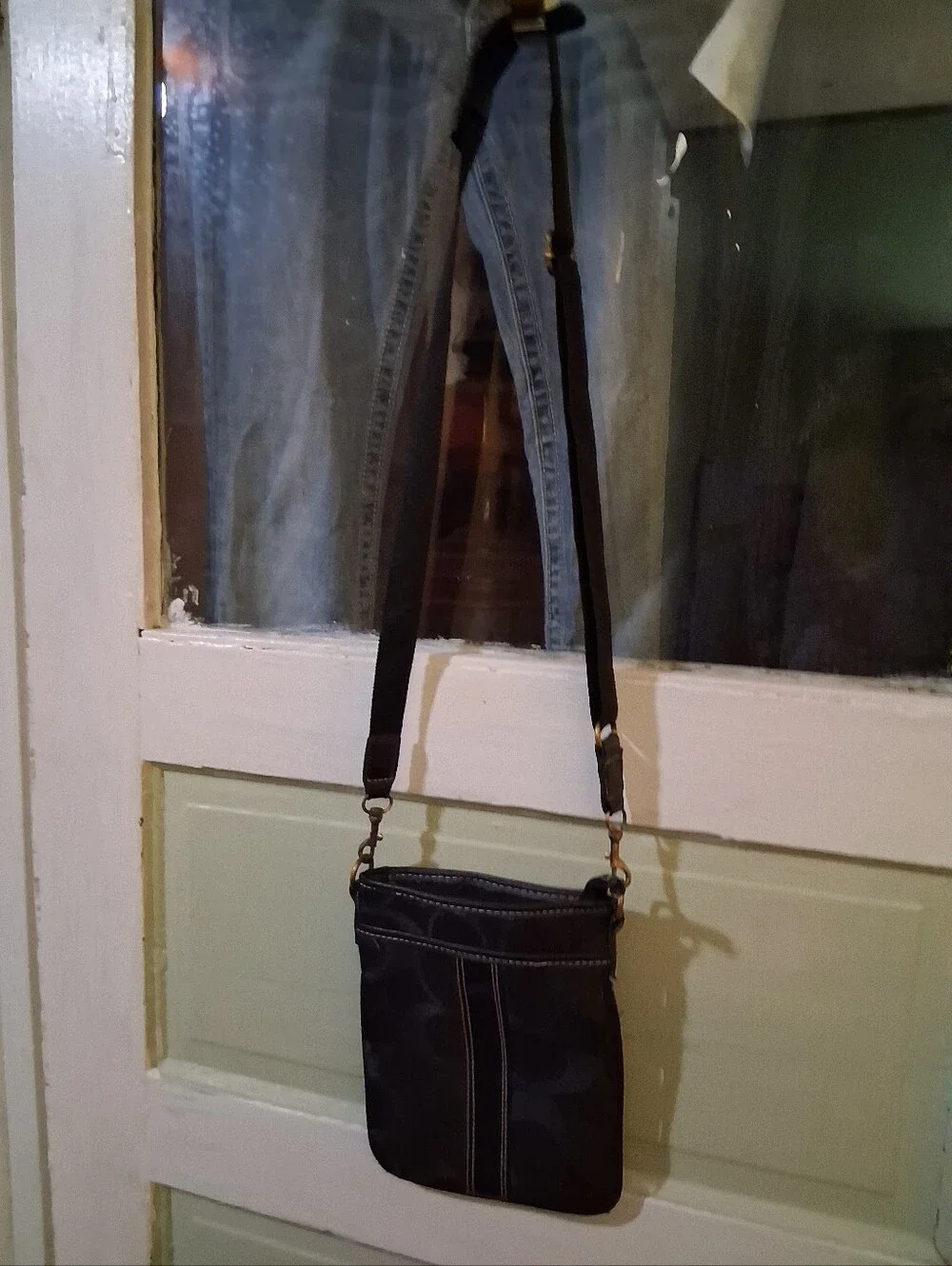 Coach Black Signature Jacquard Crossbody Bag